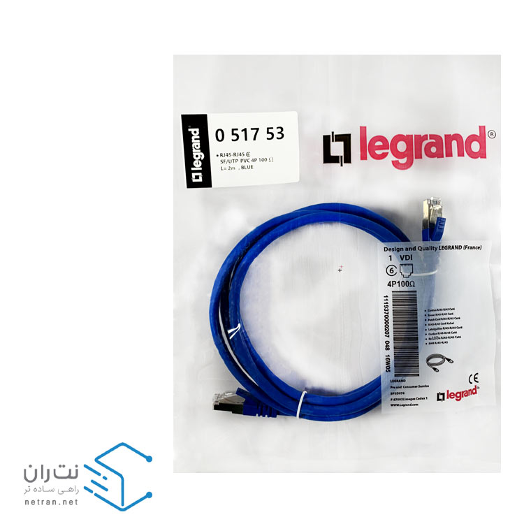 پچ کورد لگراند (کابل لن) Cat6 SFTP روکش PVC آبی 2 متری-3